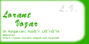 lorant vozar business card